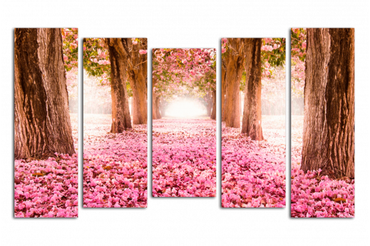 Модульная картина Розовый Лес
